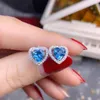Bengelen oorbellen hartstijl blauwe saffier paarse amethist edelsteen vrouwen kleur sieraden 925 sterling zilver natuurlijk juweeltje verjaardag cadeau