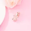 Perle de charme en forme de tortue de mer rose en verre de Murano plaqué or rose uniquement pour bijoux de type Pandora européen, bracelets et colliers