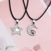 Pendant Necklaces 2 Pieces / Set Necklace Female Mosaic Star Moon Heart-shaped Couple Fashion Men And Women Love Memorial Jewelry Gift