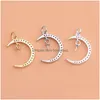 Charms Sterling Sier Micro Inlaid Zircon Accessories Moon Tray With Diamond Handmade Diy Material smycken Tillbehörscharm DHB96