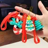 Keychains Fashion Cute Simulation 3D PVC Xmas Keychain Charms Women Bag Ornaments Christmas Gift For Children Keyring Accessories