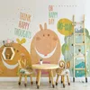 Fonds d'écran Papier peint mural personnalisé 3D Cartoon Animal Illustration Enfants Chambre Fond Papier peint Papel De Parede Infantil Fresco