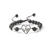 Beaded New Style Natural Volcanic Stone Micro Inlaid With Haoshi Love Energy Bracelet Hand Woven String Adjustable Lava Bra Dh1Xz