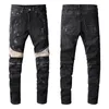 Causale mannen jeans nieuwe modeheren stylist zwart blauw skinny gescheurde vernietigde stretch slanke fit hiphop broek 28-40 topkwaliteit