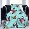 Blanket French Bulldog Dog Cute UltraSoft Flannel Printed Velvet Plush Throw Nap Cover High Quality Home Use Sofa Decor 230221