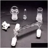 Rökrör Glas drop-down adaptrar 3 led adapter för återvinning av askfångare för vattenpipor Bong oljeriggar 14,4 mm eller 18,8 mm med klackklämma Dha2H