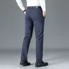 Men's Pants Suit Spring Autumn Fashion Business Casual Male Elastic Straight Formal Trousers Plus Size 2940 230221