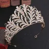 Tiaras Luxo Coroa de casamento Acessórios para cabelos Bridal Tiaras shinestone folha bandas de cabelo meninas de festa diadema charme jóias de cabelo niva z0220