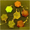 Charms Wholesale Mticolor Hexagonal Shape Pendant Natural Stone Material For Jewelry Making Diy Handmade Accessories Bead Dr Dhtyd