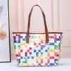 Ny kvinnors väska City Tote Multicolour Magnetic Buckle Handbag Classic Vintage shoppingväska pendling av en-axel tygväska