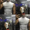 Débardeurs pour hommes Hommes Vendus Couleur Col roulé Bodybuilding Chemise sans manches Haute élasticité Fittness Workout