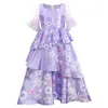 Abiti da ragazza Isabella Cosplay Encanto Come Donne adulte Isabella Dress Flower Girls Dress Wig Halloween Madrigal Party Kid Princess Come W0224