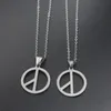 Kedjor hippie rostfritt stål smycken silver färg fridskylt hänge halsband symbol för dropship