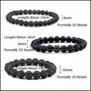 Fios de mi￧angas 6 mm 8mm 10mm 10 mm de mi￧angas vulc￢nicas de pedra pulseira pulseira de lava preto masculina aromaterapia