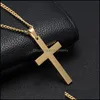 Anhänger Halsketten Mode Schwarz Sier Gold Edelstahl Kreuz Halskette Drop Lieferung Schmuck Anhänger Dh8Jd