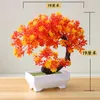 Decorative Flowers Bonsai Artificial Plants Potted Green Small Tree Fake Ornaments For Home Garden Decor Party El Deco