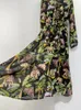 Casual jurken echte zijden stof vrouw lange jurk luxe retro full mouwen bloemen print elegante baljurk vestidos
