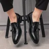 드레스 슈즈 남자 2023 봄 패션 비즈니스 웨딩 신발 맨 편안한 가죽 디자인 형식 유럽 스타일 신발 99