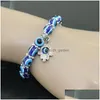 Beaded Manufacturers Direct Selling Express Hand Beads Strands String Vintage Blue Eye Bead Fatimas Hands Devils Eyes Lucky D Dh8