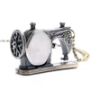 Pocket Watches Antique Bronze Mini Quartz Sewing Machine Fashion Watch Halsband Pedant med Long Chain Xmas Gift P515