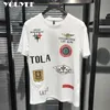 T-shirt da uomo Oneck manica corta TShirt da uomo in cotone mercerizzato 2021 Estate Nuovo stile Trend Slim Handsome Badge Stampa Top maschile Abbigliamento Z0221