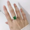 Clusterringen Dexule 5ct Emerald Diamond Ring Real 925 Sterling Silver Party trouwring voor vrouwen beloven verlovingsjuwelencadeau