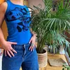 Women's T Shirts Women Sleeveless Crop Tops Y2K Tanks Vintage Top Summer Sexy Facial Portrait Print Tank Off Shoulder O Neck Vest Camis