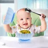 Schüsseln Ernährungsplatte Baby-Saugplatten Entwöhnungs-Silikon-Kürbisblüten-Schüssel-Sauger-Vorspeise