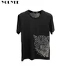 T-shirts voor heren t-shirt mannen Leopard Rhinestone topkwaliteit confortabele casual Slim Fit zomer gepersonaliseerde trend plus maat mannelijke tee kleding 5xl Z0221