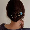 Bastone per capelli a forma di U in metallo di moda per accessori per capelli da donna Fermaglio per capelli color argento dorato Forcine per capelli smaltate eleganti Copricapo femminile