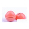 Bálsamo para lábios maquiagem 3D Candy Round Candy Color hidratante Planta natural esfera de batom brilho frutas embelezadas Sker Drop Drop Health Beaut Dhlxh