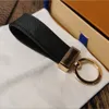 Leather Keychain Card Holder Exquisite Luxury Designer Keyring Zinc Alloy Letter Unisex Lanyard cute for women men 65221 with box 254b