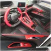 Car Stickers Carstyling 5D Carbon Fiber Interior Center Console Color Change Molding Sticker Decals For Peugeot 4008 5008 Drop Deliv Dh9Zf