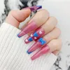 False Nails Cute With 3D Bow Tie Figure And Kawaii Design For School Girl Manicure Decoration Press On Glitter 24pc