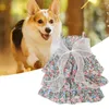 Cat Costumes Pet Dress Super Soft Flower Patroon Mooi pluisjes gratis Gemakkelijk dragende decoratieve katoenen print met boogknoop