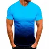 Men's T Shirts Asian Size 2023 Euro-Us Summer Men's Casual Sports T-shirt Fashion Gradient Round Neck Short Sleeve Men Pullover Top