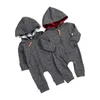 Combinaisons Automne Bébé Garçons Filles À Capuche Combinaison Fermeture Éclair À Manches Longues Barboteuse Tenue Avec Poche 0-18M