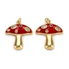 Breloques en laiton plaqué or CZ mignon champignon cubique zircone fabrication de bijoux pendentifs en émail pour Bracelet collier boucle d'oreille bricolage