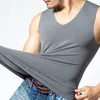 Men's Tank Tops Men Winter Thermal Underwear Body Sleeveless Vest Invisible Thermo Warmer Solid Color Thick Basic Top
