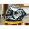 Casques de moto Shoei X14 Casque Xfourteen Yzfr1M Édition spéciale Sier Fl Face Racing Casco de Motocicleta Drop Delivery Mobiles DH130