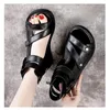 Sandalen Frauen Sommer Mid Heels Keile Schuhe Damen Vintage Leder Plus Größe 40 Alias Mujer Sapato Feminino Mode Schuhe 230220