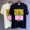 Camiseta de verão para mulheres camisetas masculinas com cartas estilista de animal de manga curta Lady Tee Tops Superm