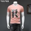 Men's T-Shirts Mens Causal Tshirt Short Sleeve Summer Fashion bet R Print Pink Tees Youth Base Tops ONeck High Quality Man Clothing M4X Z0221