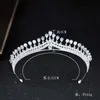 Tiaras lyxiga kvinnors krona huvudband kristall strass tiara och krona hårband smycken silver färg brud hår tillbehör bröllop z0220