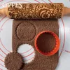 Manual Noodle Makers Christmas Rolling Pins Rock Snowflake Elk Wooden Rolling Embossing Baking Cookies Biscuit Fondant Cake Patterned Roller 355cm 230221