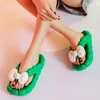 صندل Mo dou Plus Flip for Women Summer Sweet Bow Knot Outdoor Fashion Home slippers numippers flower flower non slip Sole 230220