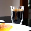 Set di 2 tazze e piattini da 270 ml, in borosilicato di alta qualità, a doppia parete, per succhi, bevande, latte, caffè espresso.