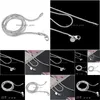 Kedjor 2mm Sterling Sier Smooth Snake Women Halsband smyckekedja 16 18 20 22 24 tum för DIY grossist drop del dhit0