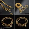 Chains 1Mm Gold Plated Smooth Snake Women Necklaces Jewelry Chain 16 18 20 22 24 26 28 30 Inches Wholesale Drop Delivery 202 Dh5Hb