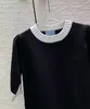 Runway Dresses Designer Milan 2023 Spring Summer Short Sleeve O Neck Panele Märke Samma stil 7Vft